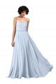 V-Neck Blouson Waist Long Chiffon Bridesmaid Dress with Straps Essex