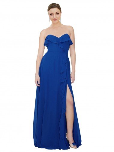 Ruffled Chiffon Strapless Bridesmaid Dress Essex