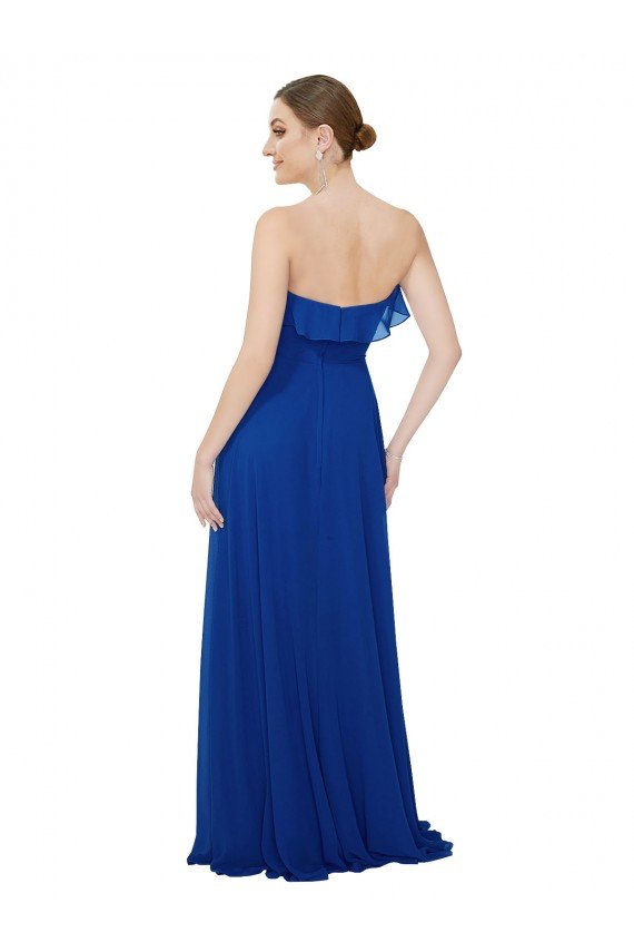 Ruffled Chiffon Strapless Bridesmaid Dress Essex