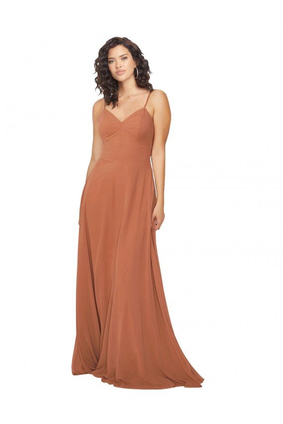 Chiffon Bridesmaid Dress with Tie Back Keyhole Essex
