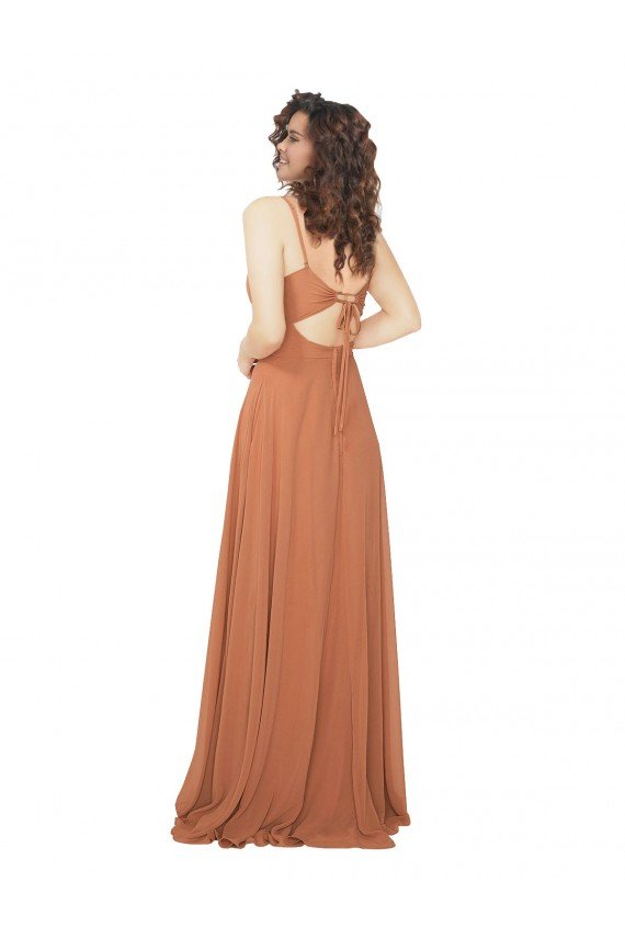 Chiffon Bridesmaid Dress with Tie Back Keyhole Essex