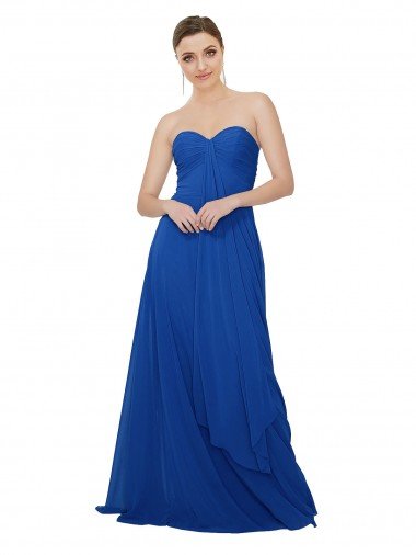 Strapless Sweetheart Draped Chiffon Bridesmaid Dress Essex