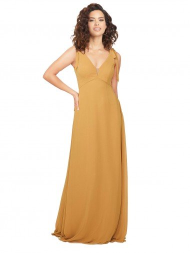 Boho Chiffon Bridesmaid Dress with Tied Straps Essex