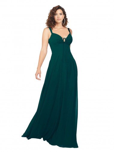 Tied Bodice Sweetheart V-Neck Chiffon Bridesmaid Dress Essex