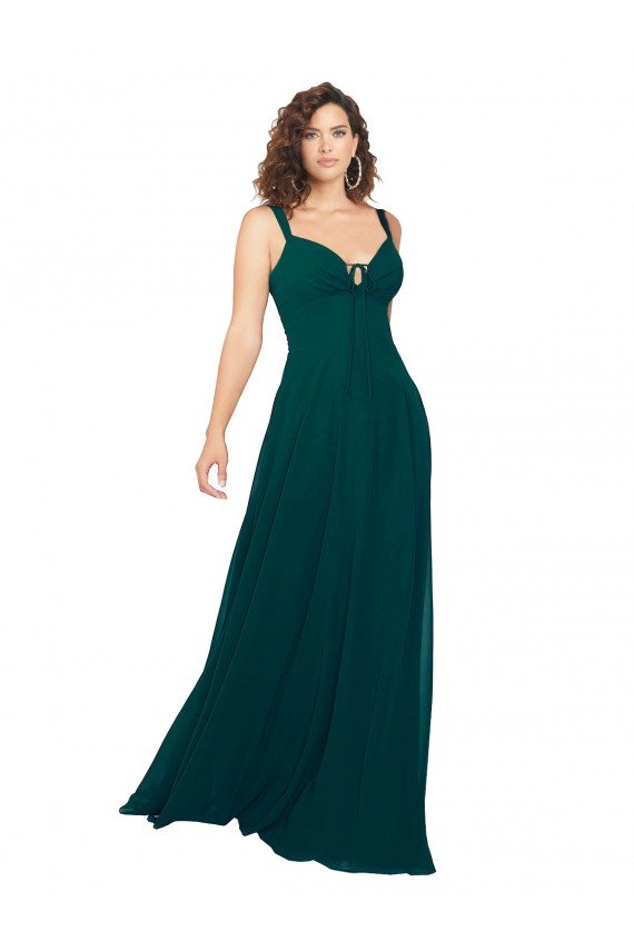 Tied Bodice Sweetheart V-Neck Chiffon Bridesmaid Dress Essex