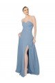Draped Sweetheart Chiffon Bridesmaid Dress with Front Slit Essex