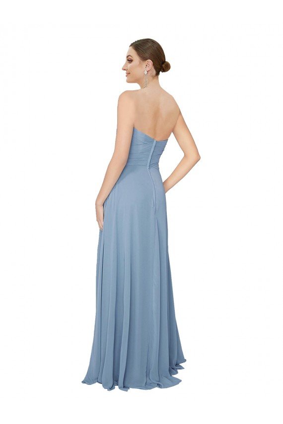 Draped Sweetheart Chiffon Bridesmaid Dress with Front Slit Essex
