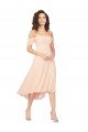 Cold Shoulder Midi Length Short Chiffon Bridesmaid Dress Essex