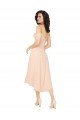 Cold Shoulder Midi Length Short Chiffon Bridesmaid Dress Essex