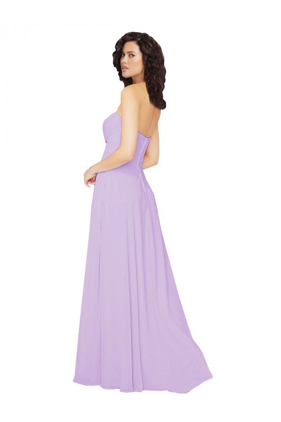 Draped Sweetheart Long Chiffon Bridesmaid Dress with Front Slit Essex