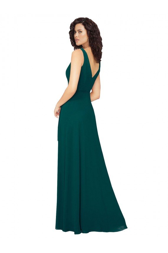 V-Neck Chiffon Bridesmaid Dress with Front Skirt Slit Essex