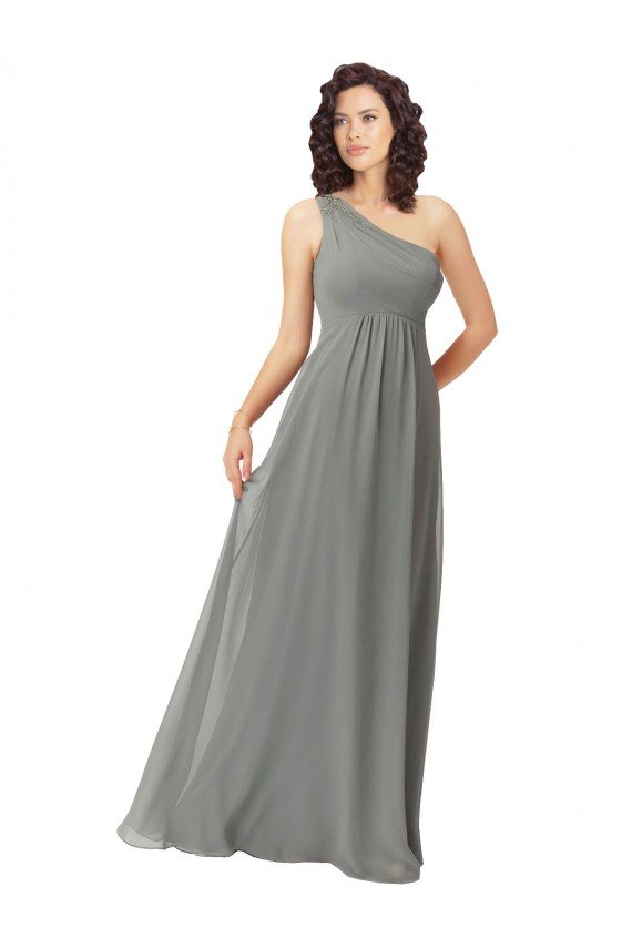 Embroidered One Shoulder Chiffon Bridesmaid Dress Essex
