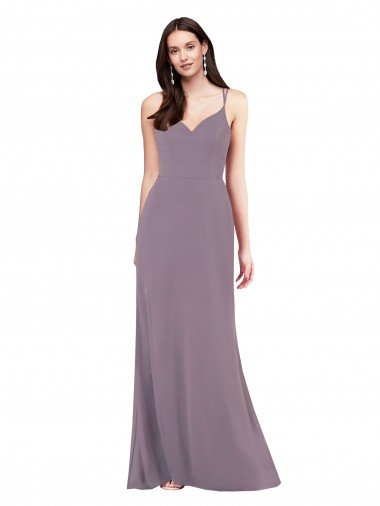Simple Floor-Length Chiffon Formal Bridesmaid Dress with Criss-Cross Back Essex