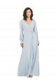 Long Sleeve Chiffon Bridesmaid Dress with Bow Detail Essex