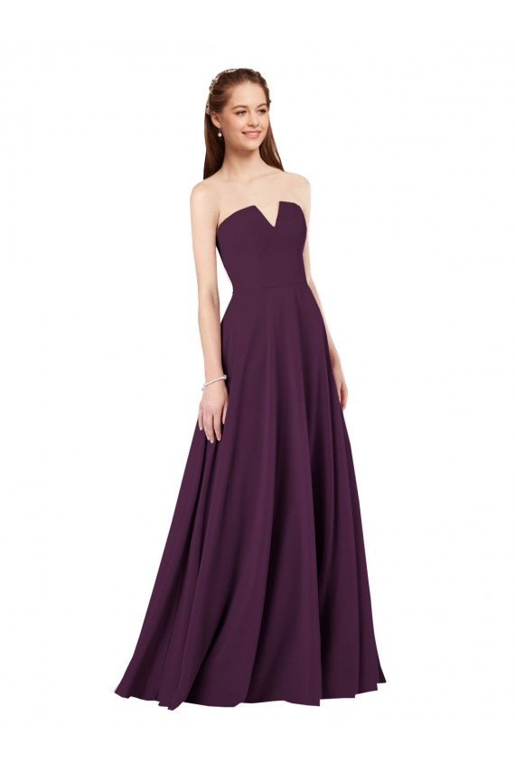 Strapless Chiffon Bridesmaid Dress with Notched Neckline Essex