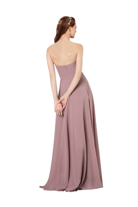 Strapless Chiffon Bridesmaid Dress with Notched Neckline Essex