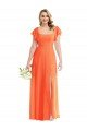 Flutter Sleeves Scoop Open Back Chiffon Maxi Bridesmaid Dress Essex