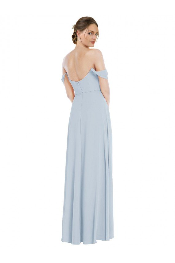 Off the Shoulder Basque Neck Maxi Bridesmaid Dress with Flounce Sleeves Essex