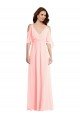 Cold Shoulder Draped Wrap Maxi Bridesmaid Dress Essex