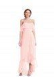 Off the Shoulder Ruffled High Low Maxi Bridesmaid Dress Essex