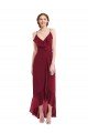 Ruffle Trimmed V-Neck High Low Wrap Chiffon Bridesmaid Dress Essex