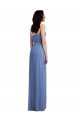 Slim Spaghetti Straps Chiffon Bridesmaid Dress with Front Slit Essex