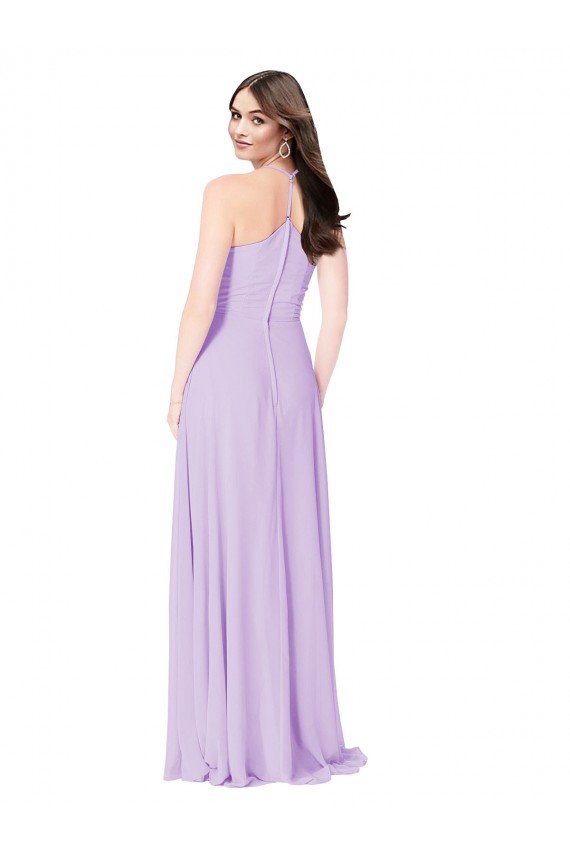 Chiffon A-Line Bridesmaid Dress with Halter Back Essex