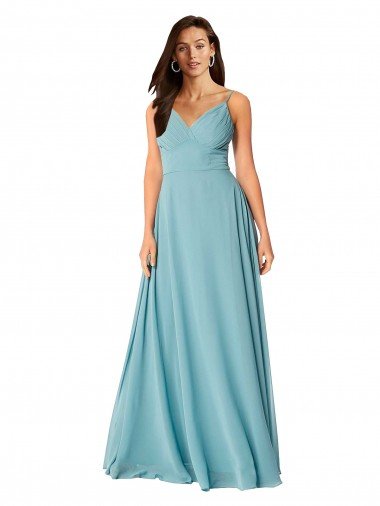 Draped Empire V-Neck Chiffon Bridesmaid Dress Essex