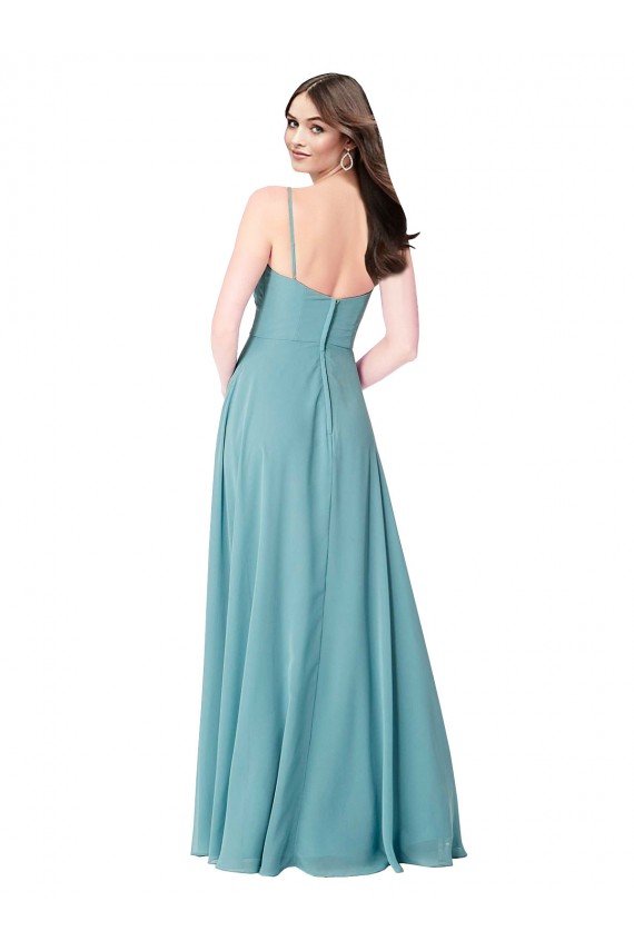 Draped Empire V-Neck Chiffon Bridesmaid Dress Essex