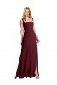 Square Neckline Soft A-Line Chiffon Bridesmaid Dress with Side Slit Essex