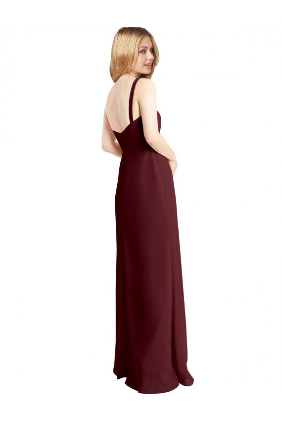 Square Neckline Soft A-Line Chiffon Bridesmaid Dress with Side Slit Essex