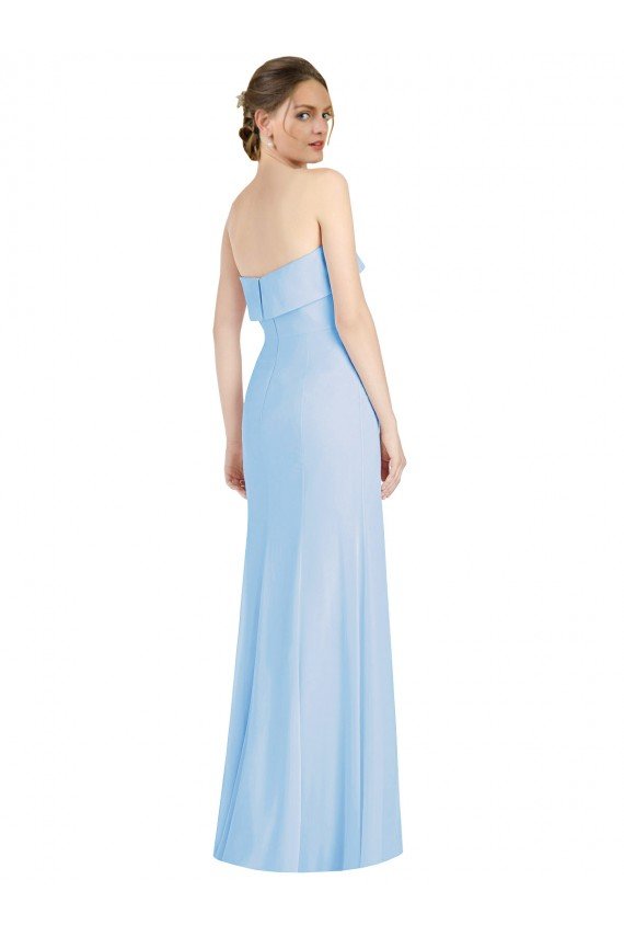 Strapless Trumpet Chiffon Formal Bridesmaid Dress with Thigh high Slit Essex