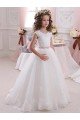 Ivory Ball Gown High Neck Floor Length Keyhole Back Flower Girl Dress Essex