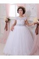 Ivory Ball Gown Sweetheart Chapel Train Cap Sleeve Flower Girl Dress Essex