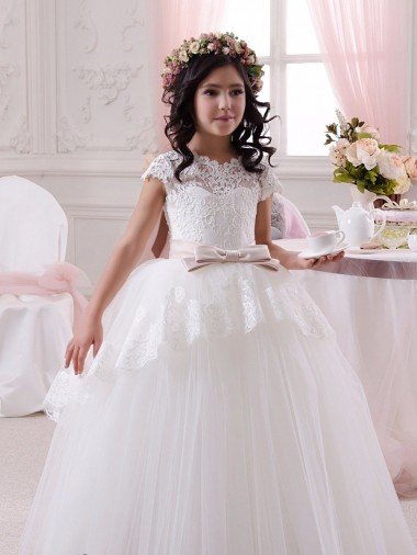 Ivory Ball Gown Sweetheart Floor Length Sleeveless Flower Girl Dress Essex