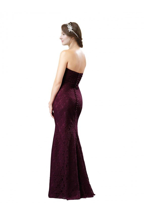 Fitted Long Lace Bridesmaid Dress with Sweetheart Neckline Essex