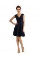 Short V-Neck Lace Cocktail Bridesmaid Dress with Illusion Back Essex