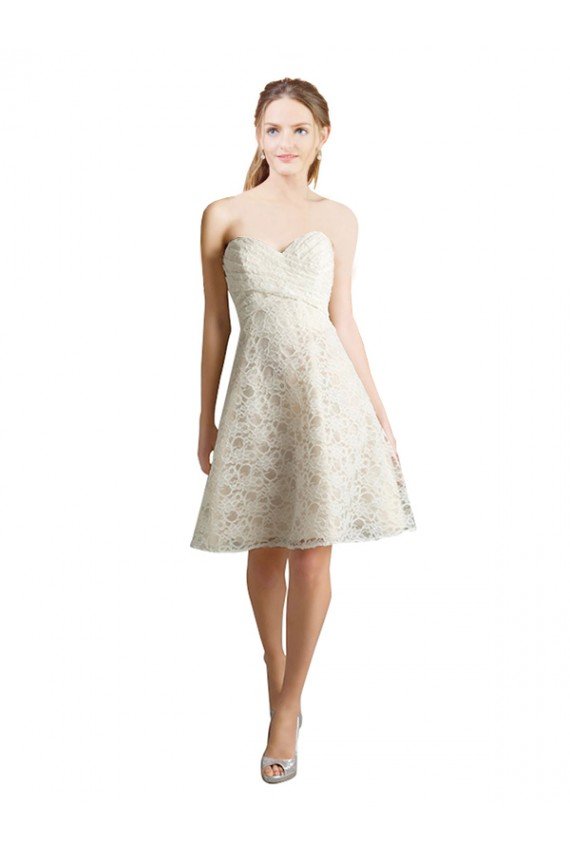 Lace Bridesmaid Dress / Cocktail Dress with Draped Sweetheart Neckline Essex