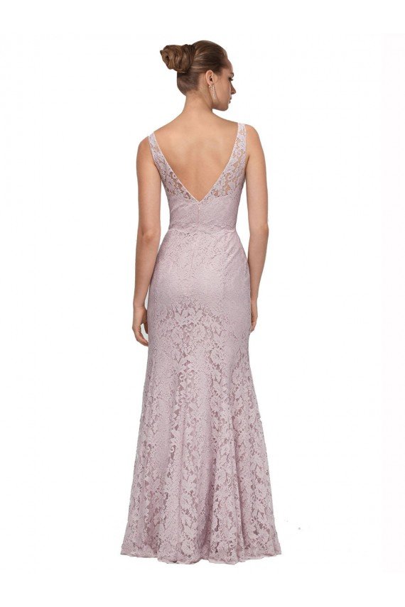 Lace V-Neckline Long Full Length Bridesmaid Dress / Prom Dress Essex