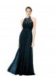 Lace Halter Bodice Long Chiffon Bridesmaid Dress Essex