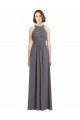 Long Chiffon Bridesmaid Dress with Corded Lace Bodice Essex