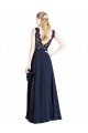 Bateaux Neckline A-Line Lace Bridesmaid Dress / Prom Dress with Top Nude Layer Essex