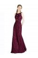 Long Lace Bridesmaid Dress / Prom Dress with Peekaboo Bodice and Keyhole Back Essex