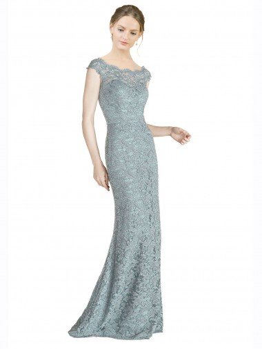 Off the Shoulder Mermaid Lace Bridesmaid Dress / Prom Dress with Cap Sleeves Essex