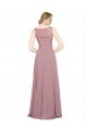 Long A-Line Chiffon Bridesmaid Dress / Prom Dress with Sleeveless Lace Crop Top Essex