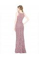 Sleeveless Crop Top High Neck Mermaid Lace Bridesmaid Dress / Prom Dress Essex