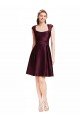 Short Knee Length Lace Cocktail Bridesmaid Dress with Square Neck Essex