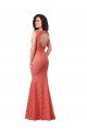 Mermaid Long V-Neck Lace Bridesmaid Dress with Open Back Essex