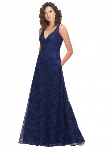 Chantilly Lace V-Neck Bridesmaid Dress Essex