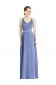Long Floor Length V-Neck Satin Bridesmaid Dress with Spaghetti Straps Essex